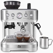 Espresso Machine with Built-In Grinder 15 Bar Automatic Espresso Coffee Maker