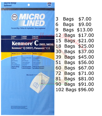 Fits Kenmore Canister Vacuum Bags For Models 5055, 50557, 50558 - 5 Pack?
