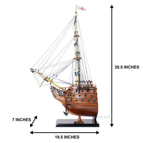 HMS Victory Bow Section Wall Decor Tall Ship Model 28.5" Lord Nelson's Flagship - Picture 12 of 13