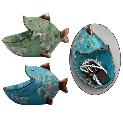 Vintage-Stil Fischskulptur Aufbewahrungskorb Box Artware Sammlerstück Statue