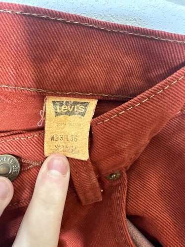 Vintage rare Levi’s orange Sz 33x36 jeans USA made - Picture 4 of 7