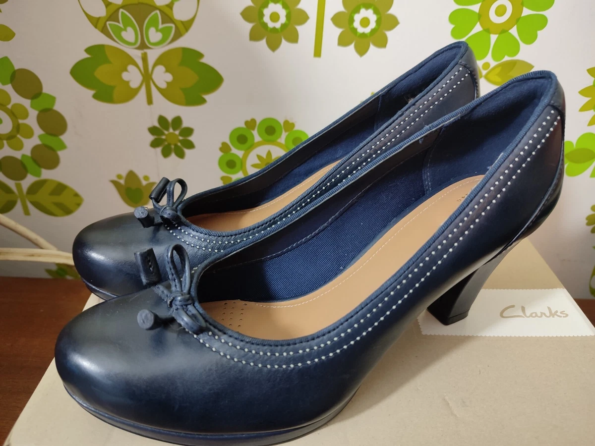 Clarks blue court shoes sales