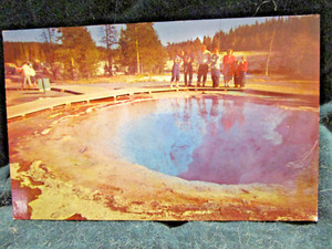 Vintage 60s morning glory pool yellowstone national park postcard