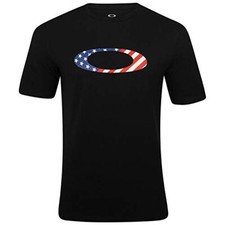 Oakley Mens SC Star Spangled Ellipse Tee Short Sleeve T-Shirt Blackout Large NEW