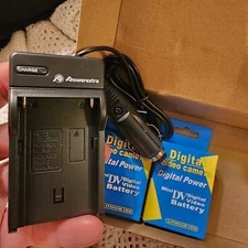 Powerextra 2 Pack Replacement Sony NP-FM50 Battery and Travel Charger 2300 mah