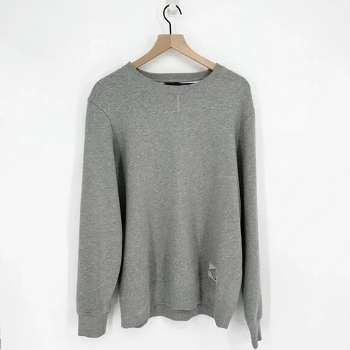 Ovadia & Sons Dune Fleece Crew Neck Sweatshirt Heather Grey Purple Men's L