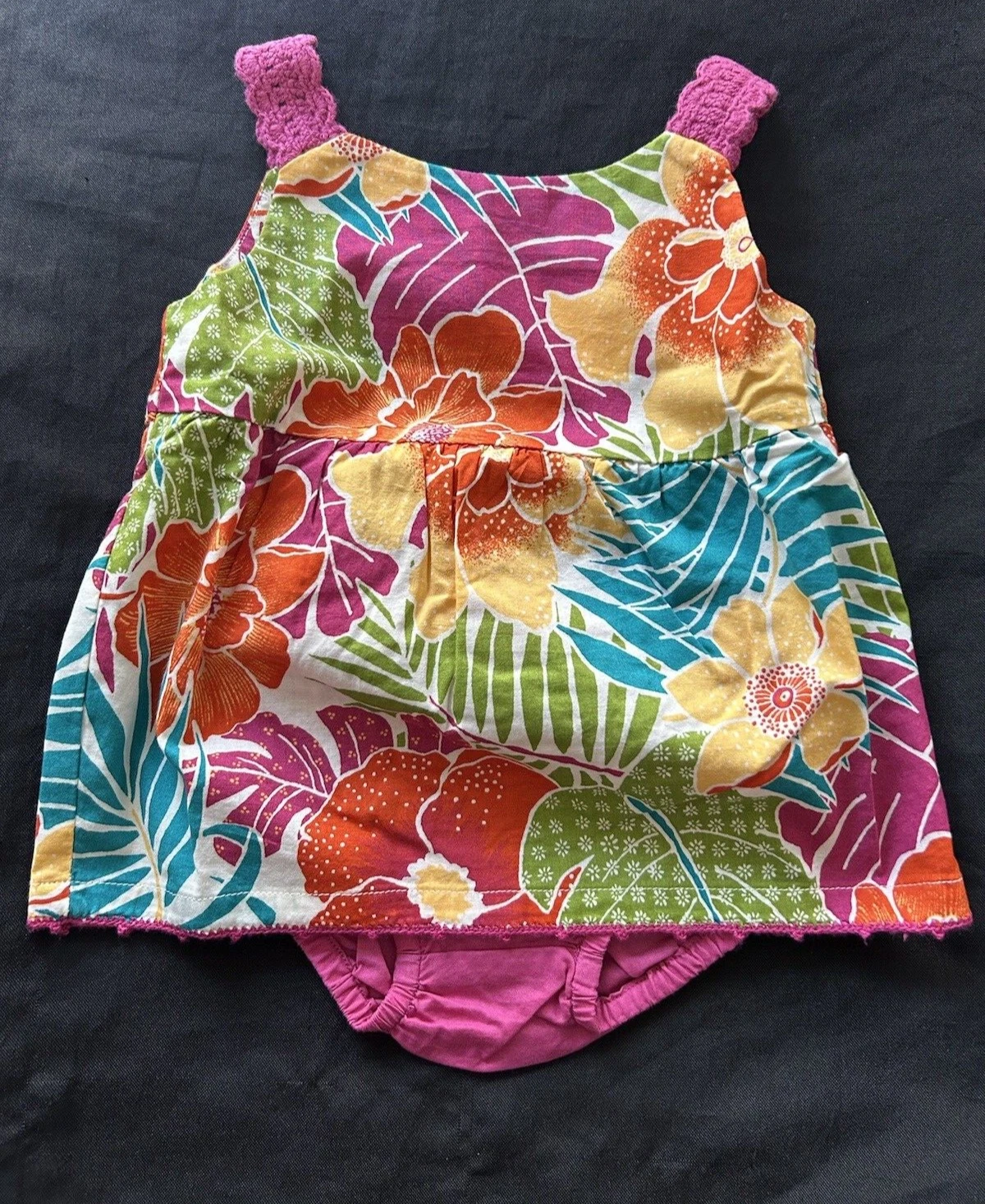 NEW 2007 Janie & Jack Baby Girl 3 6 mo TROPICAL Blouse Ruffled Diaper Cover Gift