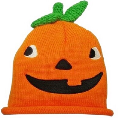Halloween Knit Pumpkin Hat - Halloween 6-18 Month