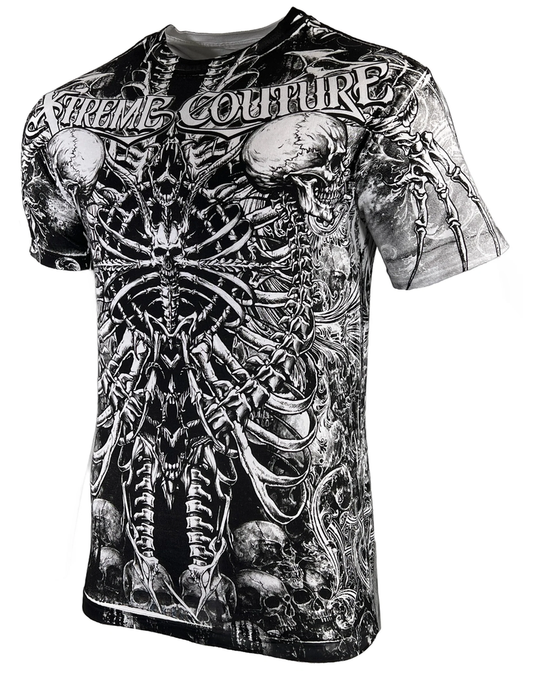 Xtreme Couture By Affliction Canotta Uomo Carnivora Teschio Biker (Taglie S-3XL) - Nuova Con Etichette