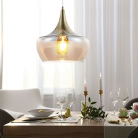 Design Pendel Strahler Decken Leuchte Messing Ess Zimmer Glas HäNge Lampe Amber