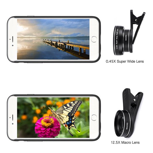 Super Wide Angle 0.45X and 15X Macro Lens Clip-on For iphone Camera Univers`-a - Zdjęcie 7 z 8