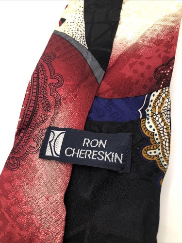 Ron Chereskin Mens Suit Tie One Size Fits All Multi Color Made In USA 100% Silk - Picture 5 of 5