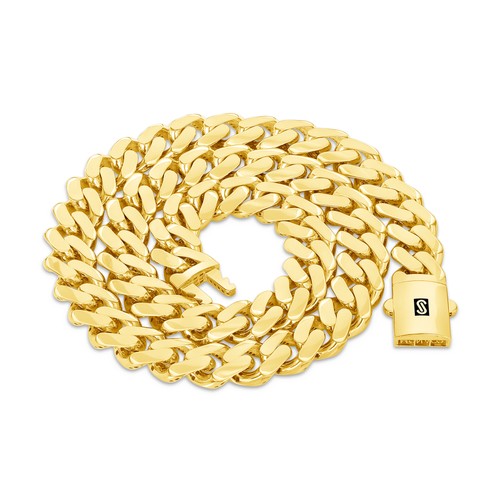 10k Yellow Gold Royal Monaco Miami Cuban Link 13mm Curb Chain Mens Bracelet 8" - 第 12/12 張圖片