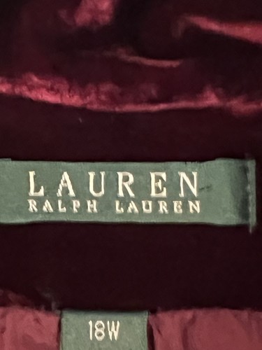 NWT Ralph Lauren 18W Crushed Velvet Blazer Jacket Deep Cranberry Purple Merlot - Picture 10 of 18