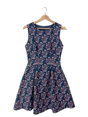 ORSAY A-Linien Kleid Damen Kleid Gr. DE 38 blau-pink-weiß Casual-Look