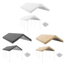 Outsunny 10 x 20 ft Carport Canopy Replacement Cover with Bungee Cords