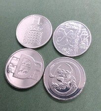 2019 - Letter D,I,H,X - 10p Ten Pence Coin - A-Z Alphabet Series - Circulated X4