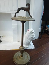 Vintage Art Deco  Greyhound Dog Cigar, Cigarette Smoking Stand Ashtray