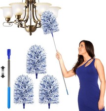 Ultra-Soft Extendable Feather Duster with Washable Heads for Delicate Surfaces
