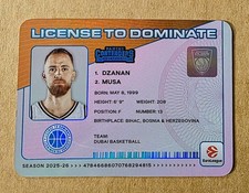 2025-26 Panini Contenders Euroleague Dzanan Musa #3 License to Dominate SSP 