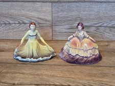 Vintage Art Deco Reifrock Dame Keramik Figuren Paar britische Keramik Ornamente