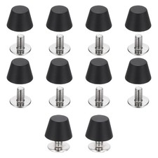 10mm / 3/8" Purse Handbag Feet, 10 Sets Round Flat Studs Matte Black