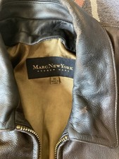 MARC NEW YORK Men s Leather Jacket Dark Brown Bomber Jacket Size XL Heavyweight