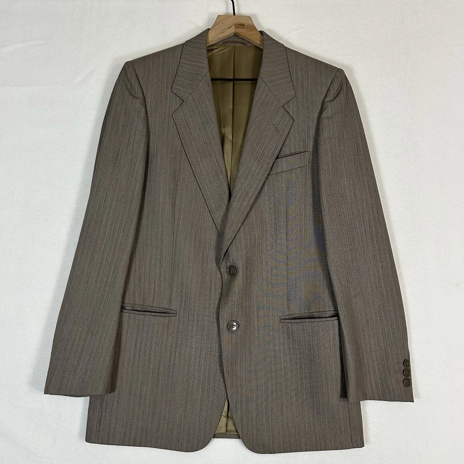 Tessitura Italy Made Blazer 37 US 46 IT Gray Brown Stripe Wool Sport Coat Jacket