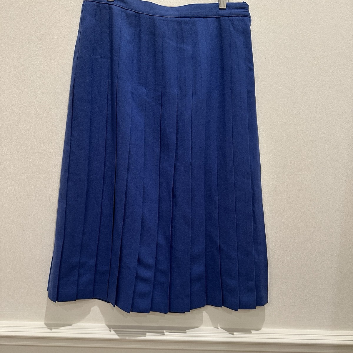Ballantyne Vintage 1980s Blue 100% Pure Wool High Waisted