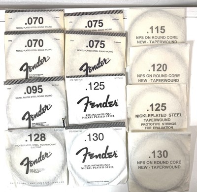 Lot Of 12 Fender Bass Strings Nickel Plated Round And Taper Wound .070-.130