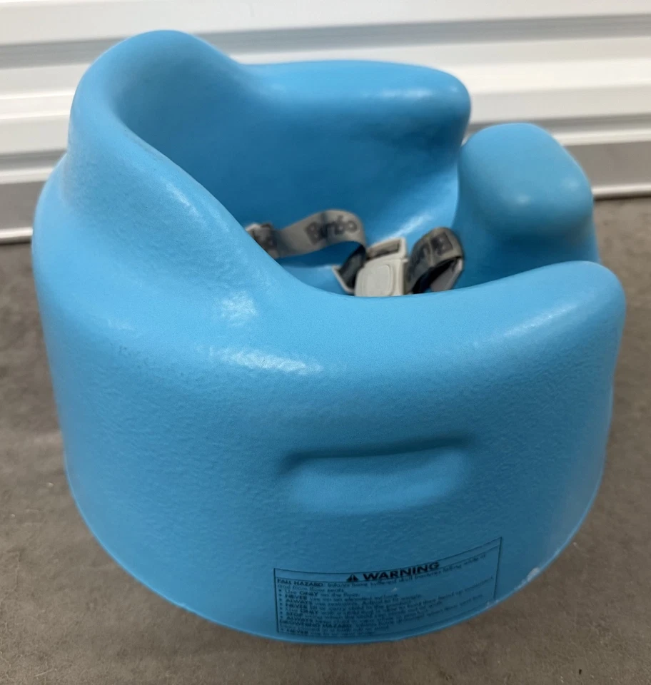 Asiento de piso de espuma suave para bebé Bumbo con arnés ajustable de 3 puntos aguamarina/azul Foto 4 de 4