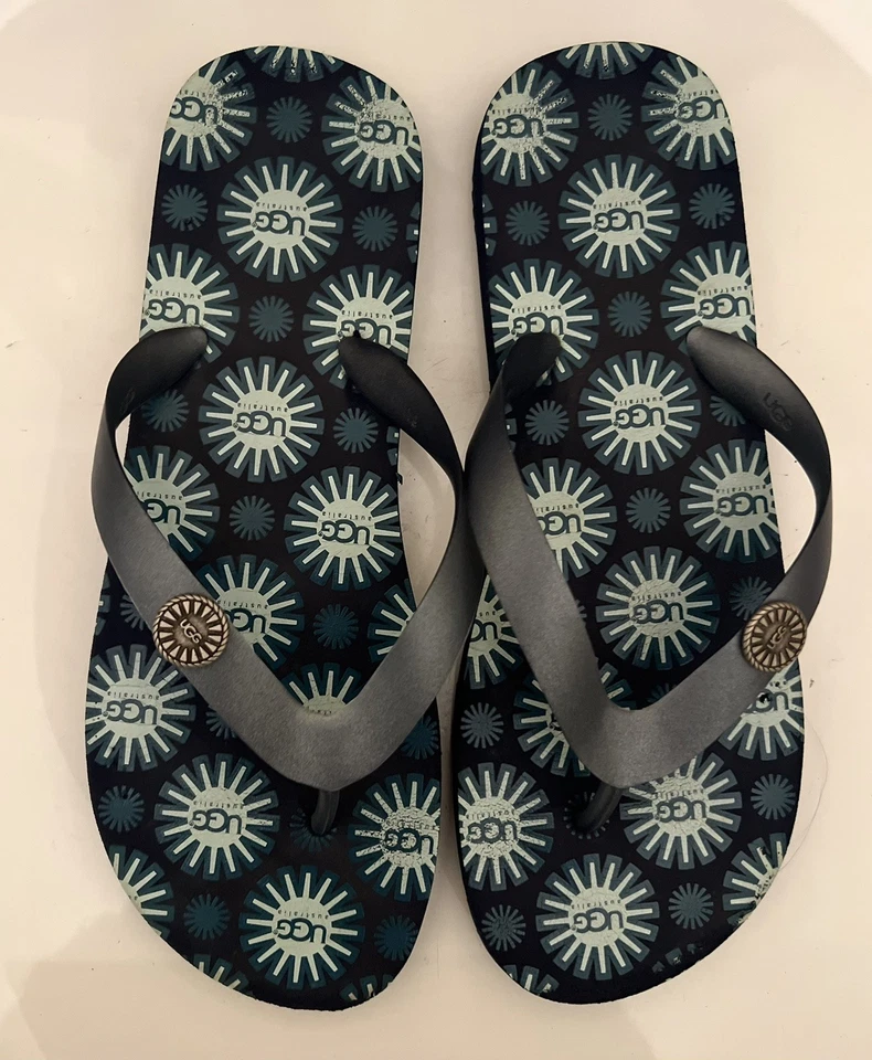 UGG Adult Unisex Navy Blue Flip Flops Shoes Size 7.5 Female Size 6 Male - Image 2 of 4