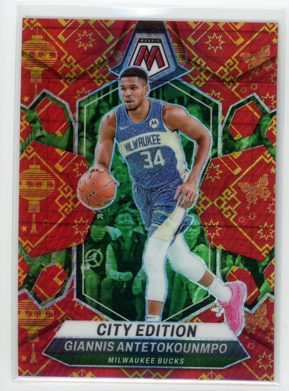 Giannis Antetokounmpo 2023 Mosaic City Edition Lucky Envelopes /8 SSP #279 Bucks