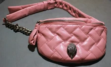 KURT GEIGER London Large Kensington Quilted Leather Belt/Fanny Bag RIFD Pink