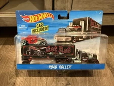Hot Wheels 2016 Road Roller Vehicle Transport Rig Bone Shaker Red Hot Rod Sealed