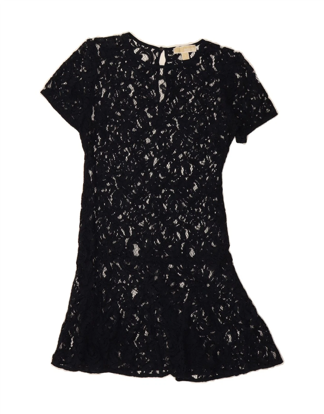 Abito donna MICHAEL KORS trasparente linea A US 4 piccolo blu navy floreale AK08