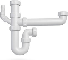 Universal Double Bowl Sink Waste Kit - 1.5 & Double Bowl Kitchen Sink Trap, 40m