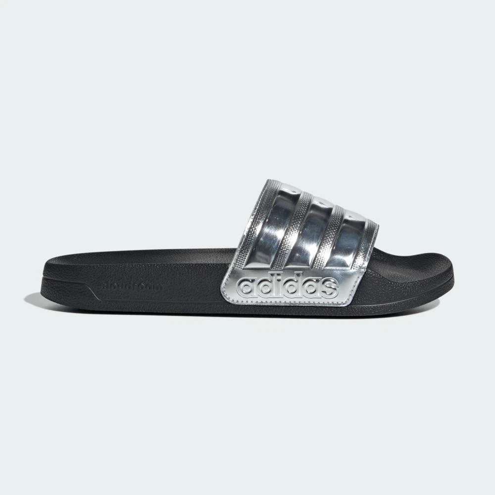 Adidas Adilette Core Black & Silver Cloudfoam Shower Slides