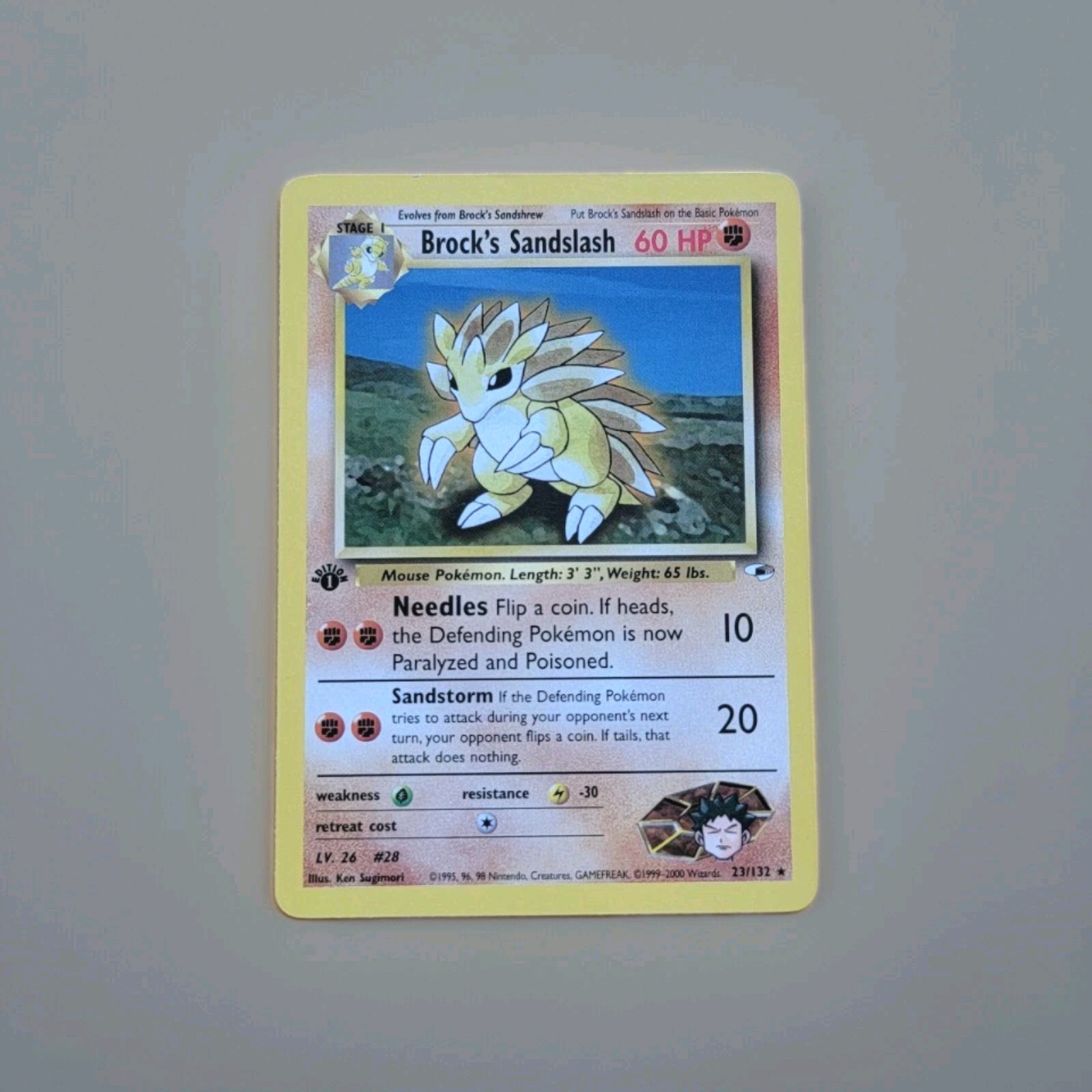 2000 Pokemon Gym Heroes 1st Edition Brock’s Sandslash /132 Rare #23 NM