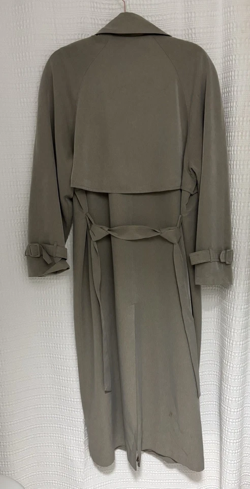 Gallery Women Dress Trench Coat Long Belt Collar Button Khaki Tan Size 8 - Image 4 of 4