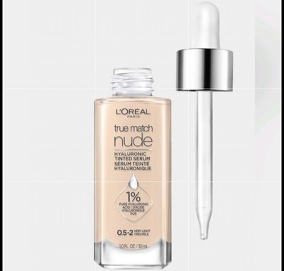 Loreal True Match Nude Hyaluronic Acid Tinted Serum 1oz Very Light .5-2 New