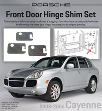 2003-2006 Genuine Porsche 955 Cayenne Door Hinge Shim Set Front 95553148300