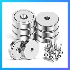 70 LBS Magnets with Screw Holes 6 Pack Force Neodymium