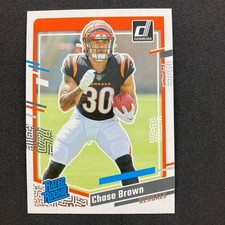 Chase Brown 2023 Donruss Rated Rookie Card #318 Cincinnati Bengals. rookie card picture
