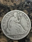 1876 Seated Liberty Half Dollar, Nice Type Coin, Free shipping