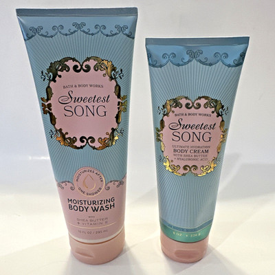 NEW Bath & Body Works Sweetest Song Lot Body Cream Moisturizing Wash Full Sizes
