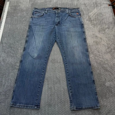 Wrangler FR Jeans Mens 40x29 Blue Advanced Comfort Flame Resistant Relaxed Denim - Image 1 of 4