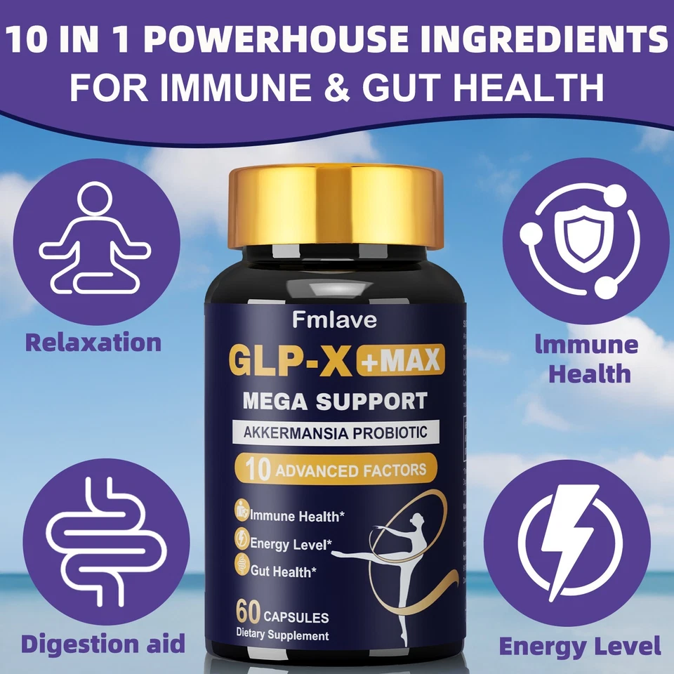 2x GLP-X+MAX Suplementos Soporte para Control de Peso y Estado Físico 60 Cápsulas Foto 4 de 4