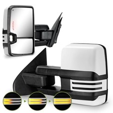 Towing Mirrors for Chevy Silverado/GMC Sierra 1500 2014-2018 , Painted White