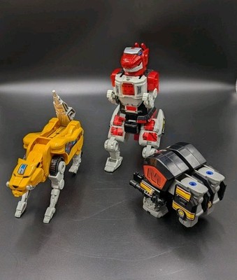 Mighty Morphin Power Rangers 91 Dino Megazord T-Rex and Yellow Sabertooth Parts